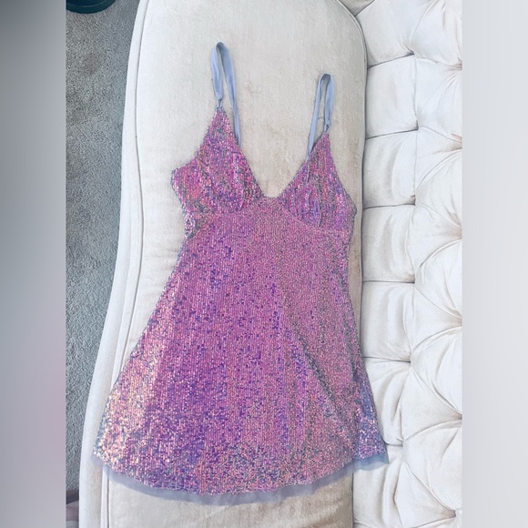 Free People Intimately Gold Rush Mini Sequin Dress Size S Petite NYE - Picture 9 of 15